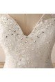 Ivory Sweetheart Straps Lace Mermaid Wedding Dress with Sweep Train UK
